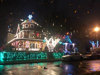 lighted house