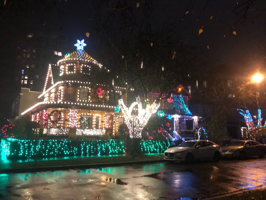 lighted house