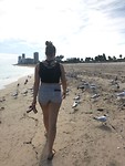 walking on the beach