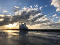 sunset waves