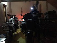 Garage voor de motoren