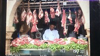 Slager in Essaouira, let op de koudebrug!