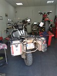 Mijn motor in de werkplaats