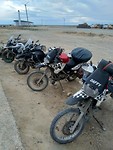 Mooi in het gelid de vier motoren.