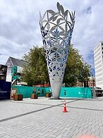 Kathedraal Christchurch in de steigers