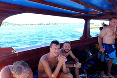 Ricky en Shaun op snorkelboot