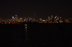 Melbourne by night vanaf St. Kilda