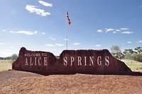 Aangekomen in Alice Springs na zes dagen