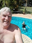Nog even een selfie bij het zwembad