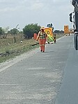 Persoon 1 met de gele vlag