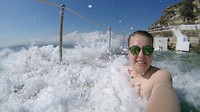 Getting flushed at the ocean pool of Bronte beach