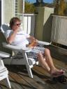 op de veranda
