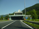 Karawankentunnel, grens Slovenië/Oostenrijk