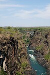 Zambezi Rivier met de grens brug