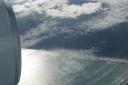 Uitzicht over Nieuw Zealand vanuit vliegtuig