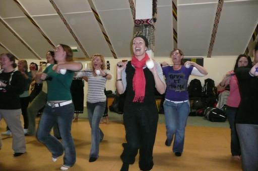 Wij aant dansen met de 'pois'.