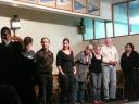 Op het podium bij de hypnose-show