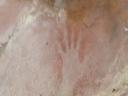 Zeer oude painting van een hand