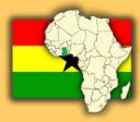 Vlag en locatie Ghana