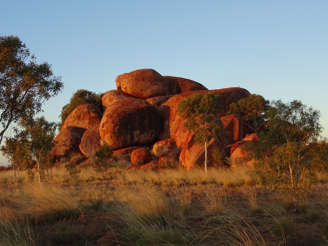 Devils Marbles, zonsondergang