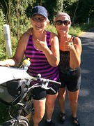 De top van de drie kilometer lange klim gehaald