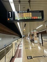 08 oktober - Fukuoka - 05 - Het juiste spoor ? Zie ook de 'deuren' links én de opstelplaatsen !