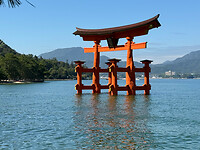 11 oktober - Hiroshima - Miyajima - 06 - Grote torii (tempelpoort) in het water