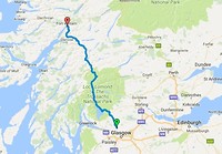 De route op de kaart