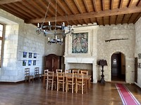 Mooie zaal (scriptorium) in abdij Saint Ferme