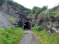 Oude mijn spoortunnel