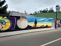 Straatkunst in Pedrouzo