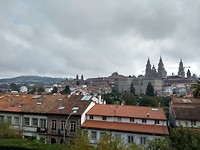 Uitzicht over de oude stad met kathedraal, vanaf Alameda park