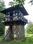 replica van Romeinse wachttoren op de Pulverberg