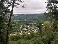 uitzicht op de Lahn tijdens klim naar Lahnstein auf der Höhe