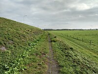 Tegelpad onderlangs de Waaldijk