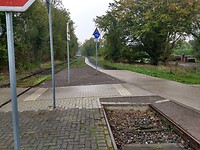 Fietspad en draisinebaan op de oude spoorbaan bij Kranenburg