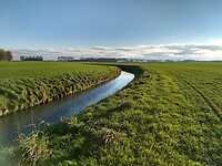 onduidelijk graspad langs oude kreek