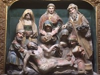 Houtrelief in kathedraal