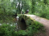Middeleeuwse bruggetje in het bos