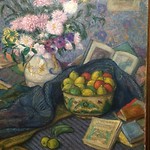 Juan de Echevarria, Vaas met bananen, citroenen en boeken, c. 1917