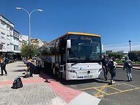 Een foto van gisteren: aankomst met de bus in Muxia