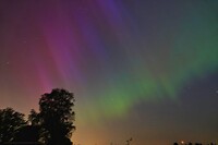 Gisteravond in het Binnenveld; Noorderlicht (foto van buurman Paul)
