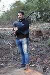 Gaitas speler in het bos
