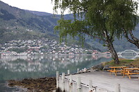 Vanaf de camping met zicht op Sogndal