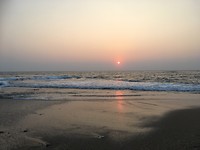 Zonsondergang in Galle strand