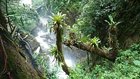 De waterval in Banos Pailon del Diablo "La Isla".