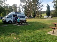 Onze vrije overnachting in Genoa op de "Rest Area".