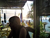 Diner bij Yellow Café in Pantai Cenang.