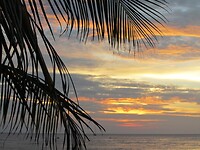 Zonsondergang in Pantai Cenang.