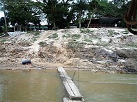 Aankomst per boot bij Kuala Tahan in Taman Negara NP.